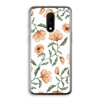 Peachy flowers: OnePlus 7 Transparant Hoesje