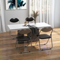 Klapstoelen Set van 4 Gaststoelen met Metalen Frame Gevoerde Stoelen en Antislip Voetkussens voor Thuis Kantoor Draagvermogen 115 kg