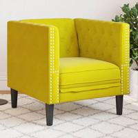 Fauteuil Chesterfield-stijl fluweel geel