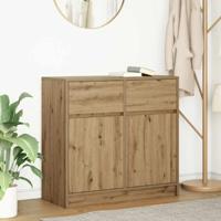 Dressoir lade 80x34x76 cm spaanplaat artisanaal eikenkleurig