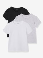 Set van 3 jongens-T-shirts met korte mouwen set wit - thumbnail