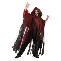 Funny Fashion Halloween verkleed cape/gewaad met kap - Spook/geest - Rood - Voor volwassenen One size  -