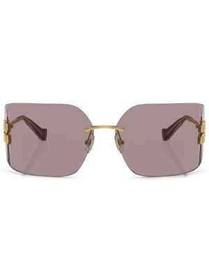 Miu Miu Eyewear lunettes de soleil à monture oversize - Or