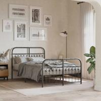 Bedframe met hoofd- en voeteneinde metaal zwart 120x190 cm