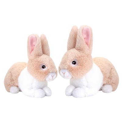 Pluche konijnen familie - beige - moeder en kind - 25 / 18 cm - zittend - eco collectie