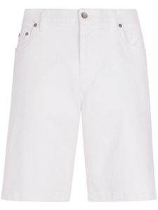 Dolce & Gabbana short en jean à plaque logo - Blanc