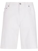 Dolce & Gabbana short en jean à plaque logo - Blanc - thumbnail