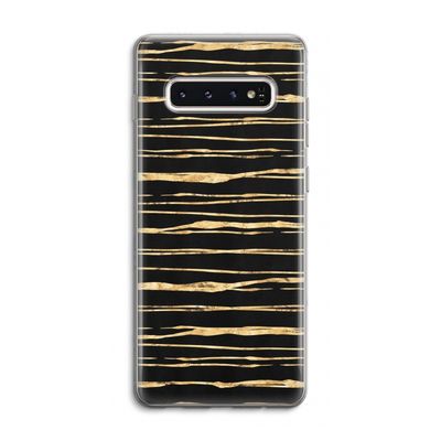 Gouden strepen: Samsung Galaxy S10 4G Transparant Hoesje