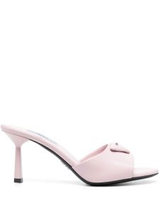 Prada mules 80 mm à plaque logo - Rose