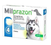 Krka milprazon ontwormingstabletten hond (>5 KG 12,5 MG/125 MG 4 TBL)