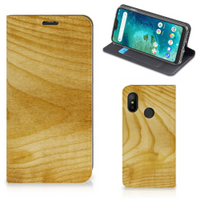 Xiaomi Mi A2 Lite Book Wallet Case Licht Hout - thumbnail