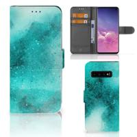 Hoesje Samsung Galaxy S10 Painting Blue | Portemonnee hoesje Hoesje Samsung Galaxy S10 Painting Blue | Portemonnee hoesje
