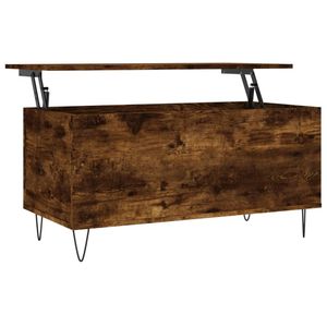 vidaXL Salontafel 90x44,5x45 cm bewerkt hout gerookt eikenkleurig