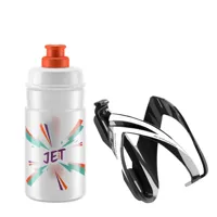 Elite bottle + bottlecage kit ceo black & bottle jet transparent mit orange