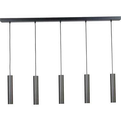 Masterlight Eetkamer hanglampRun 5 zwarte pendels - 2381-05-05-130-5