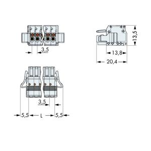 WAGO 2734-103/037-000 Female behuizing (kabel) 2734 Totaal aantal polen: 3 Rastermaat: 3.50 mm Inhoud: 100 stuk(s)