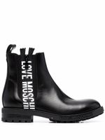 Love Moschino bottines chelsea à bande logo - Noir - thumbnail