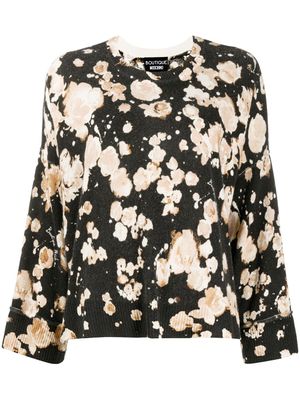 Boutique Moschino pull à fleurs - Noir