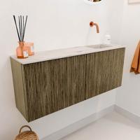 Toiletmeubel Mondiaz Joya Dlux | 100 cm | Meubelkleur Dusk | Faye wastafel Nata Wasbak Rechts | Zonder kraangat(en)