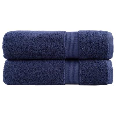 VidaXL Badhanddoeken solund 2 st 600 g/m² 100x150 cm marineblauw