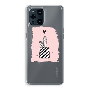 Zwart-wit cactus: Oppo Find X3 Transparant Hoesje