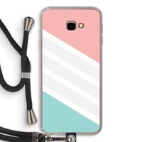 Strepen pastel: Samsung Galaxy J4 Plus Transparant Hoesje met koord