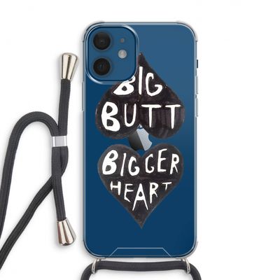 Big butt bigger heart: iPhone 12 Transparant Hoesje met koord