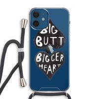 Big butt bigger heart: iPhone 12 Transparant Hoesje met koord