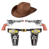 Western cowboy verkleed set - 4-delig - sherriff - wilde westen - volwassenen