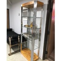 Set Van 2 Mid-Century Vitrinekasten - Art Deco Aluminium/Hout