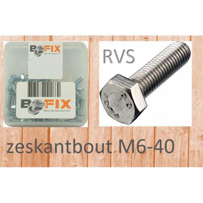 Bofix zeskantbout m6x40 rvs (25st)