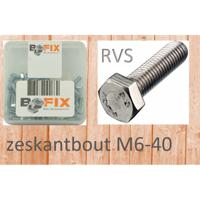 Bofix zeskantbout m6x40 rvs (25st)