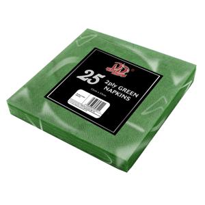 25x Groene servetten 2-laags van papier 33 x 33 cm - Tafeldecoratie 2-laags - papier