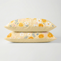 2-PACK: Kussenslopen - Orange Flower Field - Dekbed-Discounter.nl