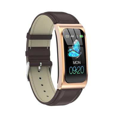 AK12 1 14 inch IPS kleurenscherm Smart Watch IP68 waterdicht lederen horlogeband ondersteuning Call herinnering/hartslag bewaking/bloeddruk monitori