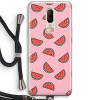 Watermeloen: OnePlus 6 Transparant Hoesje met koord