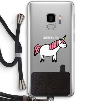 Eenhoorn: Samsung Galaxy S9 Transparant Hoesje met koord