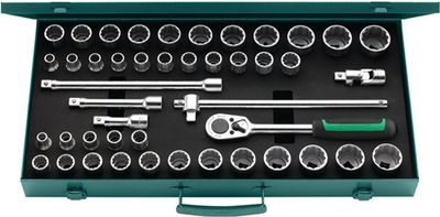 Stahlwille Dopsleutelset | 45-delig 1/2 inch | sleutelwijdtes 10-13 mm 3/8-1 1/4 inch | aantal tanden 36 12-kant | 1 stuk - 96030140 96030140
