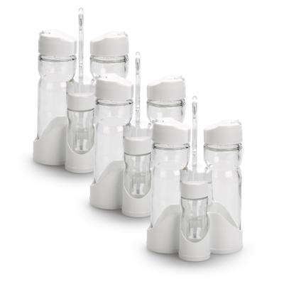 8x plasticforte olie- en azijn set - kunststof - wit - incl. peper en zout strooier