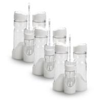 8x plasticforte olie- en azijn set - kunststof - wit - incl. peper en zout strooier