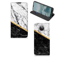 Nokia G10 | G20 | Standcase | Marmer Wit Zwart - Origineel Cadeau Man
