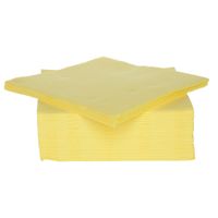 40x stuks luxe kwaliteit servetten geel 38 x 38 cm   - - thumbnail