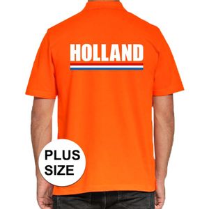 Grote maten poloshirt oranje Holland voor heren