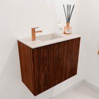 Toiletmeubel Mondiaz Joya Dlux | 50 cm | Meubelkleur Ruby | Faye wastafel Meli Wasbak Links | 1 kraangat