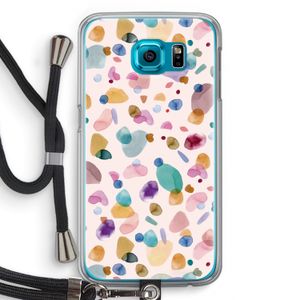 Terrazzo Memphis Pink: Samsung Galaxy S6 Transparant Hoesje met koord