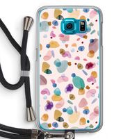 Terrazzo Memphis Pink: Samsung Galaxy S6 Transparant Hoesje met koord