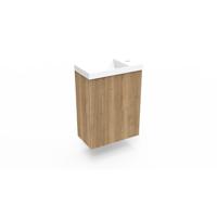 Fonteinkast Halifax Oak Arcqua Ridge 40x55x28 cm Incl. Fontein Glans Wit Zonder Overloop