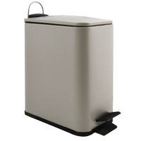 Spirella Pedaalemmer Paris - beige - 5 liter - metaal - L28 x B14 x H29 cm - soft-close - toilet/badkamer   - - thumbnail