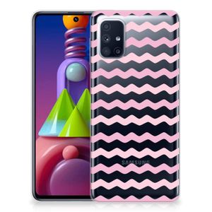 Samsung Galaxy M51 TPU bumper Waves Roze