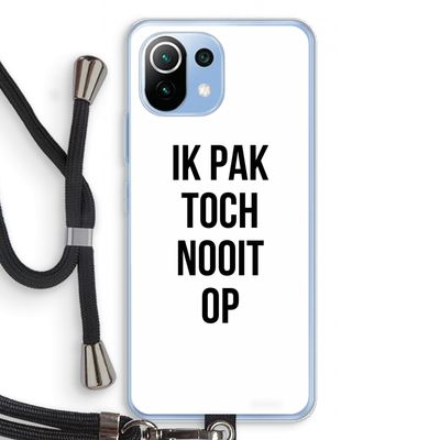 Ik pak nooit op: Xiaomi Mi 11 Lite Transparant Hoesje met koord